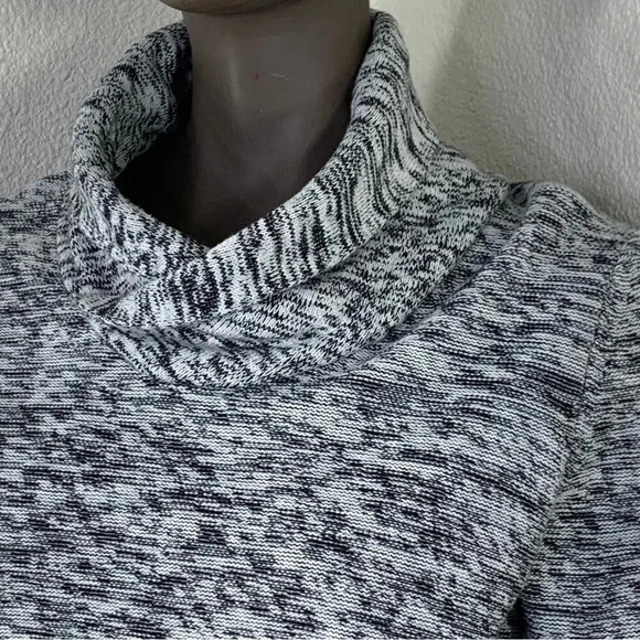 EXPRESS Long Sleeve Shawl Collar Knit Sweater Pullover Women Size S Marled Gray - Picture 5 of 11